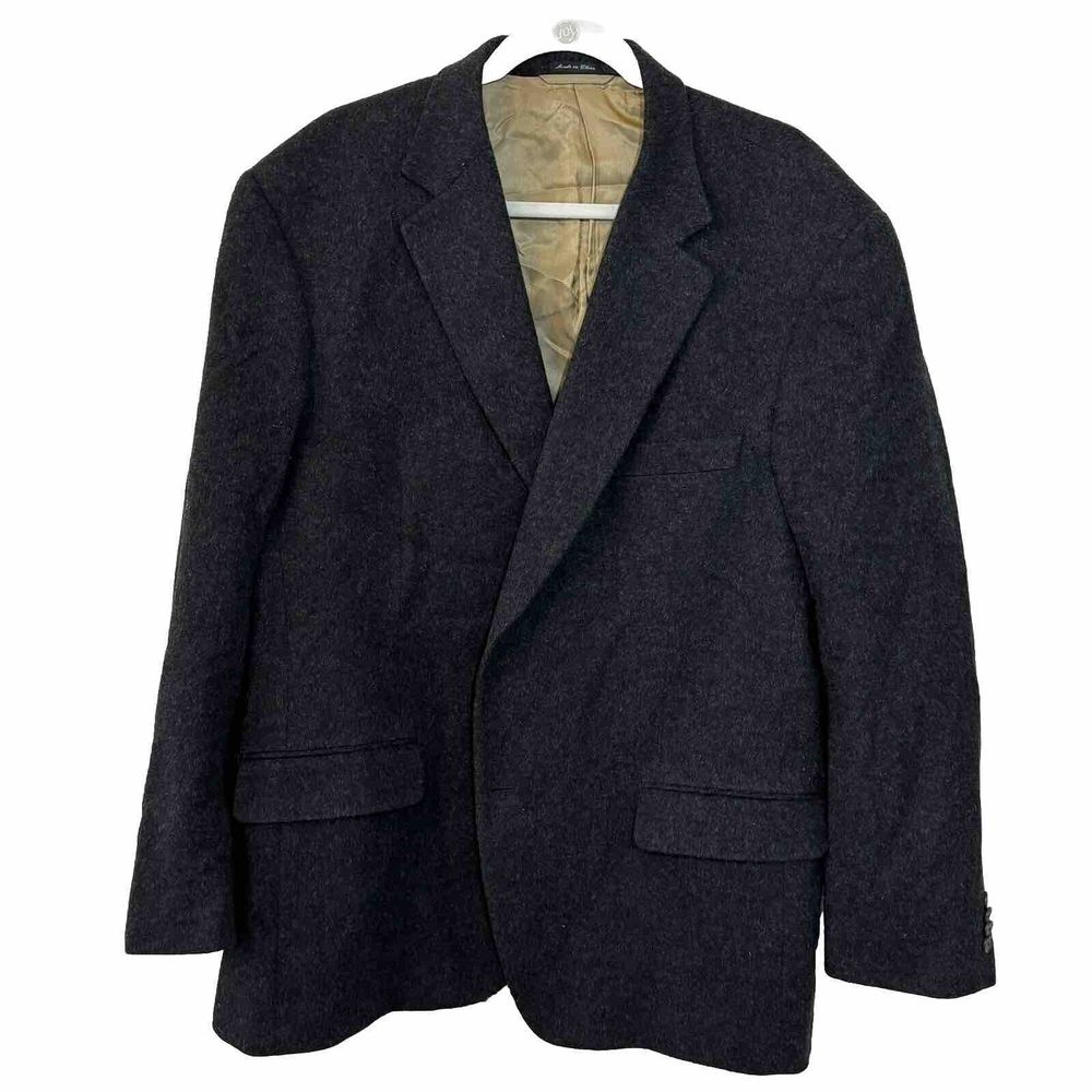 IBIZA Model- Bossa charcoal gray Flannel 100% camelhair sport‎ coat 46R
